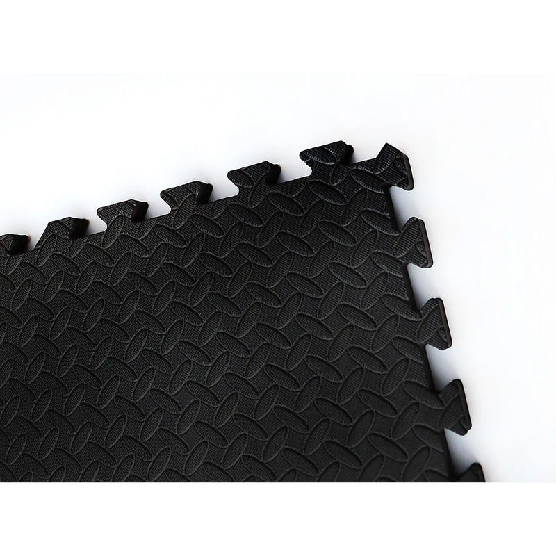 Black Interlocking Floor Mat Gym Flooring Mat Fitness Soft Foam